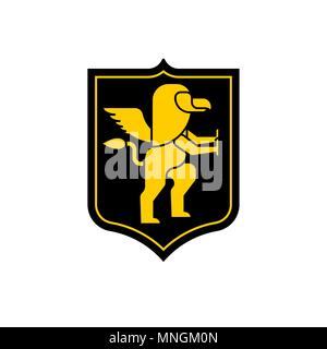 Griffin Schild heraldischen Symbol. Zeichen Tier für Wappen. Vector Illustration Stock Vektor