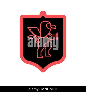 Griffin Schild heraldischen Symbol. Zeichen Tier für Wappen. Vector Illustration Stock Vektor