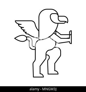 Griffin heraldischen Symbol. Zeichen Tier für Wappen. Vector Illustration Stock Vektor