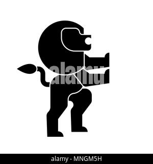 Lion heraldischen Symbol. Leo Zeichen Tier für Wappen. Vector Illustration Stock Vektor