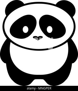 Vector Illustration von süßen Panda bear Silhouette. Logo Design vorlage. Lustige lazy Panda Tier Symbol logo Konzept. Stock Vektor