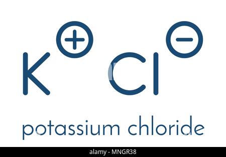 Kaliumchlorid (KCl) Salz. In tödliche Injektionen, Dünger verwendet, wie eine Droge, etc. Stock Vektor