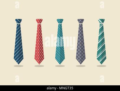 Satz von verschiedenen Bindungen. Vector Illustration Stock Vektor