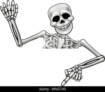 Skelett zeigen und Winken Stock Vektor