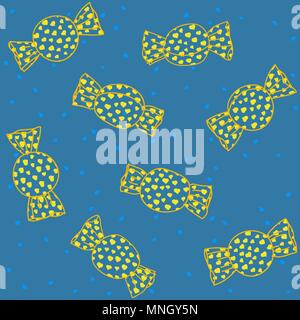 Nahtlose Muster mit süssen bonbons, urlaub Hintergrund. Endlose Textur, Geburtstag Hintergrund. Dessert Kulisse. Stock Vektor