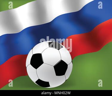 Fußball WM 2018 Cup. Hintergrund in Russland Flagge Farben Stock Vektor