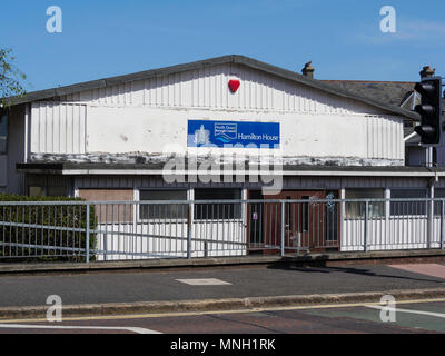 Hamilton House in Hamilton Road Bangor. Leer und warten auf den Abriss Stockfoto