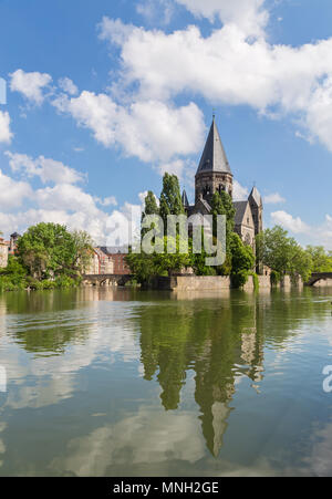 Temple Neuf de Metz an der Mosel Frankreich. Stockfoto