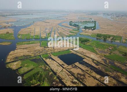 Peking, Peking, China. 17 Mai, 2018. Peking, China - Luftaufnahmen von Baiyangdian Scenic Area in Xiong" ein neuer Bereich, Baoding, nördlich der chinesischen Provinz Hebei. Credit: SIPA Asien/ZUMA Draht/Alamy leben Nachrichten Stockfoto