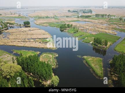 Peking, Peking, China. 17 Mai, 2018. Peking, China - Luftaufnahmen von Baiyangdian Scenic Area in Xiong" ein neuer Bereich, Baoding, nördlich der chinesischen Provinz Hebei. Credit: SIPA Asien/ZUMA Draht/Alamy leben Nachrichten Stockfoto