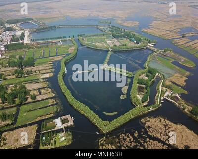 Peking, Peking, China. 17 Mai, 2018. Peking, China - Luftaufnahmen von Baiyangdian Scenic Area in Xiong" ein neuer Bereich, Baoding, nördlich der chinesischen Provinz Hebei. Credit: SIPA Asien/ZUMA Draht/Alamy leben Nachrichten Stockfoto