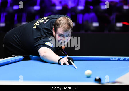 Shanghai, China. 17. Mai 2018. Während der WORLD CUP of POOL 2018: Runde 1 - Japan vs Swedden im Luwan (Gymnasium) Arena am Donnerstag, dem 17. Mai 2018. SHANGHAI, China. Credit: Taka G Wu Credit: Taka Wu/Alamy leben Nachrichten Stockfoto