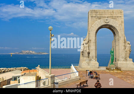 Monument Aux Morts d'Orient, Memorial zum Gedenken für die Gefallenen Truppen im Orient, Rue Endoume, Marseille, Bouches-du-Rhône, Südfrankreich, Frankreich Stockfoto