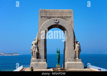 Monument Aux Morts d'Orient, Memorial zum Gedenken für die Gefallenen Truppen im Orient, Rue Endoume, Marseille, Bouches-du-Rhône, Südfrankreich, Frankreich Stockfoto