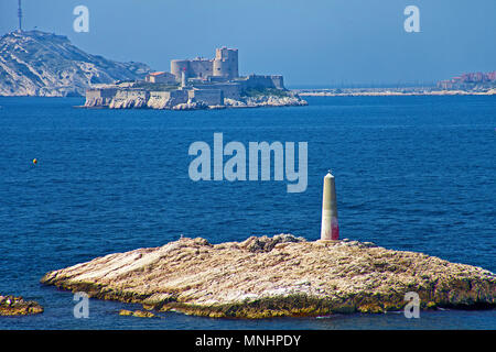 Chateau d'If auf der Île d'If, ehemaliges Gefängnis Insel in der Nähe von Marseille, Bouches-du-Rhône der Region Provence-Alpes-Côte d'Azur, Südfrankreich, Frankreich, Europa Stockfoto