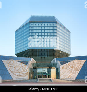 Minsk, Weißrussland - 26. September 2017: Bau der Nationalbibliothek von Belarus in Minsk. Stockfoto