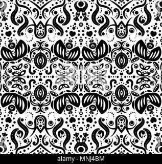 Zusammenfassung nahtlose Muster mit Blumen und Punkte Stock Vektor