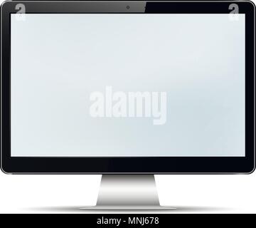 Leer computer Anzeige auf weißem Hintergrund. Vektor mockup. Stock Vektor