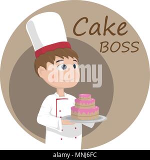 Mann kochen chief Vektor. Zeichentrickfigur Logo Vorlage Stock Vektor