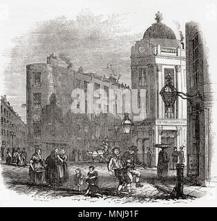 Seven Dials, West End von London, England, hier im frühen 19. Jahrhundert gesehen. Aus Old England: eine bildliche Museum, veröffentlicht 1847. Stockfoto