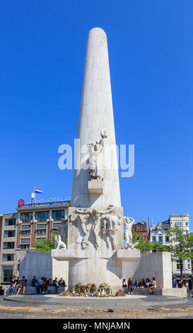 Amsterdam, Niederlande, 15. Mai 2018: Das National Monument in Amsterdam Stockfoto