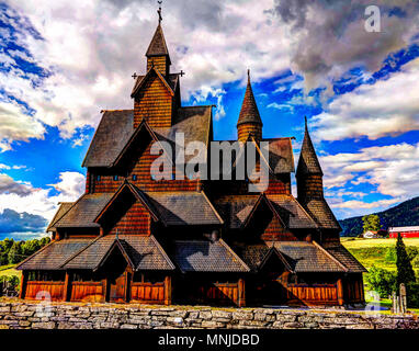 Heddal Stabkirche, Norways grösste Stabkirche, Notodden Gemeinde, Norwegen Stockfoto