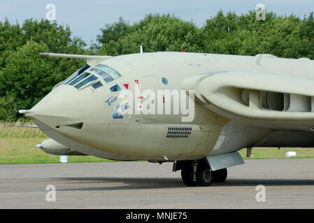 Handley Page Victor K2 Tanker Ex RAF B2 Atombomber, V-Bomber XM715 namens Teasin' Tina. Operation Black Buck & Granby Desert Storm Golfkrieg Veteran Stockfoto