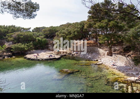 Das Tote Meer Pool auf der Insel Lokrum, in der Adria, Dubrovnik, Kroatien. Stockfoto