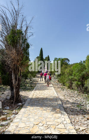 Der Weg der Paradies auf der Insel Lokrum, in der Adria, Dubrovnik, Kroatien. Stockfoto