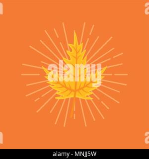 Blätter im Herbst Design mit maple leaf Symbol über orange Hintergrund, farbenfrohen Design Vector Illustration Stock Vektor