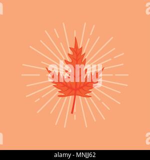 Blätter im Herbst Design mit maple leaf Symbol über orange Hintergrund, farbenfrohen Design Vector Illustration Stock Vektor