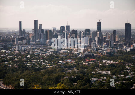 Brisbane City Skyline vom Mt Coot-tha, Brisbane, Queensland, Australien Stockfoto