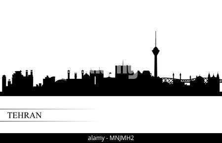 Teheran Skyline der Stadt Silhouette Hintergrund, Vector Illustration Stock Vektor