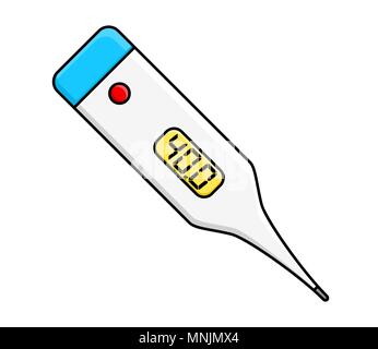 Elektronische Thermometer Design auf weißem Hintergrund Stock Vektor