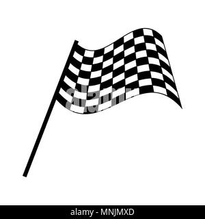 Checkered race Flag auf weißem Hintergrund Stock Vektor