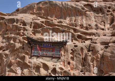 Die Mati Si-Tempel in den Felsen, Zhangye, Gansu, China Stockfoto