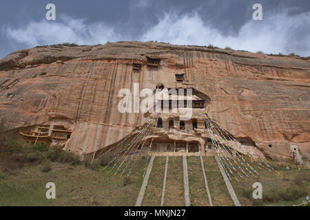 Die Mati Si-Tempel in den Felsen, Zhangye, Gansu, China Stockfoto