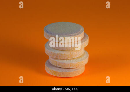Vitamin C und Zink Brausetabletten Orange flavour Tabletten Stockfoto