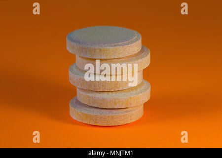 Vitamin C und Zink Brausetabletten Orange flavour Tabletten Stockfoto