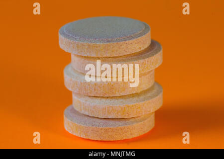 Vitamin C und Zink Brausetabletten Orange flavour Tabletten Stockfoto