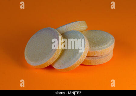 Vitamin C und Zink Brausetabletten Orange flavour Tabletten Stockfoto