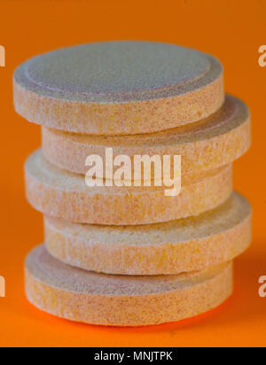 Vitamin C und Zink Brausetabletten Orange flavour Tabletten Stockfoto