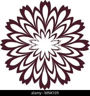 Braun Muster Vektor Blume Mandala. Stock Vektor