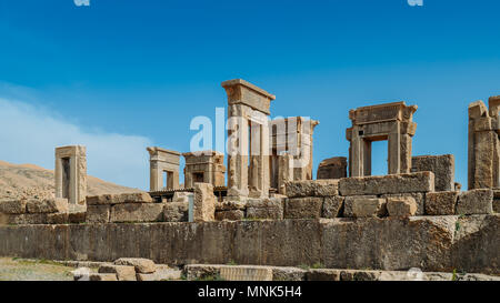 Persepolis, Iran - 28. April 2018: Persepolis war die zeremoniellen Hauptstadt des achämenidischen Reichs Ca. 550 330 v. Chr. Stockfoto