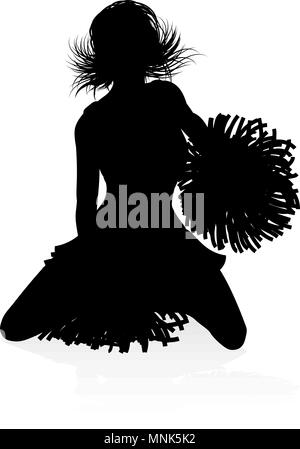 Silhouette Cheerleader Stock Vektor