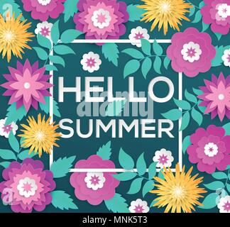 Hallo Sommer - moderne Vektor bunte Illustration Stock Vektor