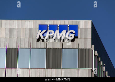 Den Haag, Niederlande - Februar 2, 2016: KPMG, eine internationale Rechnungslegung und Beratung und Dienstleistungen in den Bereichen Audit, Tax und Advisory Stockfoto