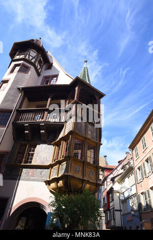 Colmar (nord-östlichen Frankreich): 'Maison Pfister" (Pfister Haus) im Zentrum der Stadt. Das Gebäude ist als National Historic Landmark eingestuft Stockfoto