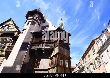 Colmar (nord-östlichen Frankreich): 'Maison Pfister" (Pfister Haus) im Zentrum der Stadt. Das Gebäude ist als National Historic Landmark eingestuft Stockfoto