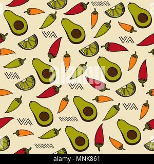 Doodle nahtlose Muster mit Mexiko Symbole, Vektor Format Stock Vektor